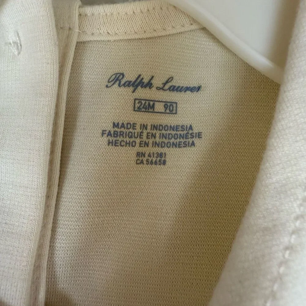 Ralph Lauren toddler Girls Pleated A-Line Dress Ivory White Stretchy size 24M